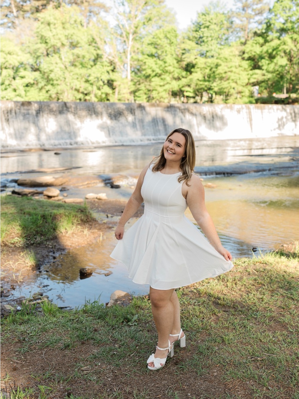 Classic White Fit-and-Flare Women's Dress